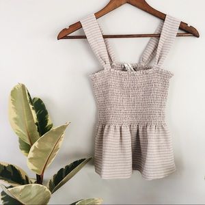 Madewell Texture & Thread Smocked Peplum Tank Top